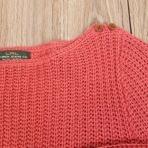 Vintage Ralph Lauren  XS coral mid sleeve knit sweater